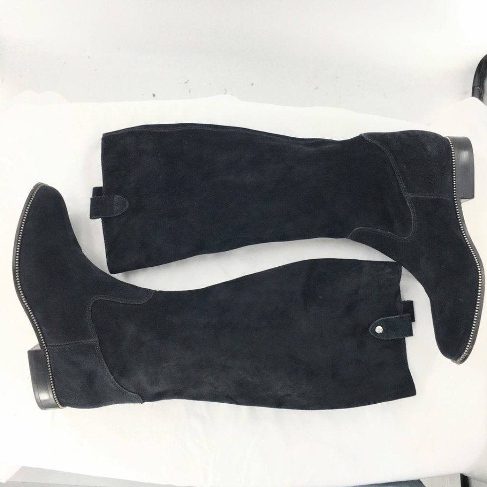 Michael Kors Womens Boot Suede Knee High Studded Black Pull On Riding Sz 7.5 - Picture 6 of 16